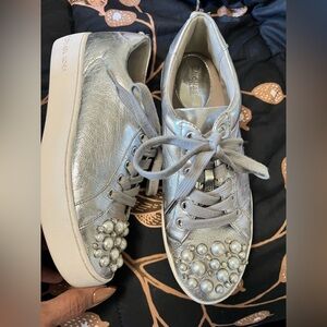 Michael Kors Poppy Metallic Silver Women's Sneakers